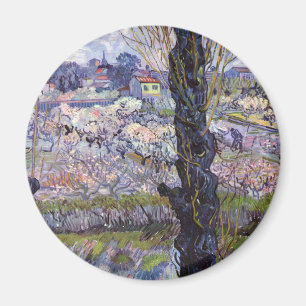 Van Gogh Blick auf Arles blühender Garten Magnet