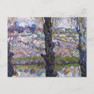 Van Gogh Blick auf Arles blühender Garten Postkarte