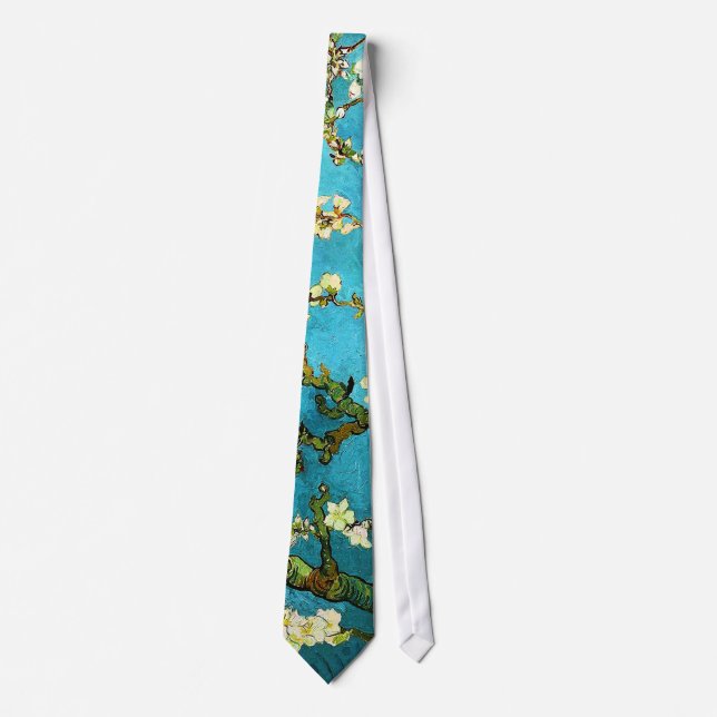Van Gogh Blossoming Almond Tree (F671) Kunstkunst Krawatte (Vorderseite)