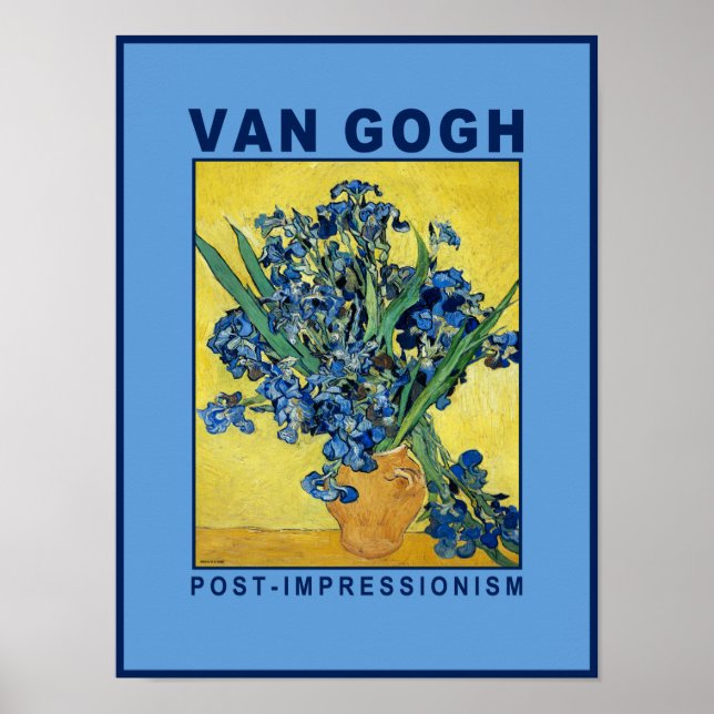 Van Gogh Blue Irises Museum Poster (Vorne)