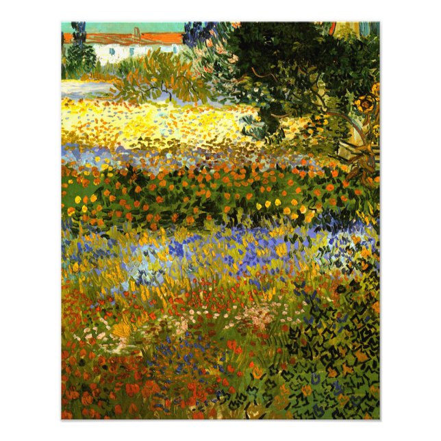 Van Gogh - Blühender Garten, Impressionismus Fotodruck (Vorne)