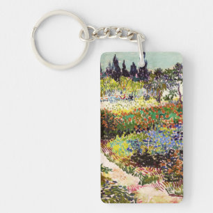 Van Gogh blühender Garten in Arles Florale Kunst Schlüsselanhänger