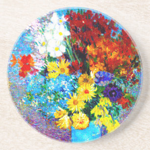 Van Gogh-Blume in einer Blauen Vase Getränkeuntersetzer