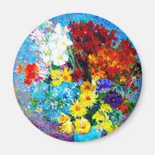 Van Gogh-Blume in einer Blauen Vase Magnet