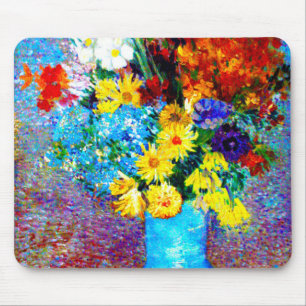 Van Gogh-Blume in einer Blauen Vase Mousepad
