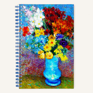 Van Gogh-Blume in einer Blauen Vase Notizbuch