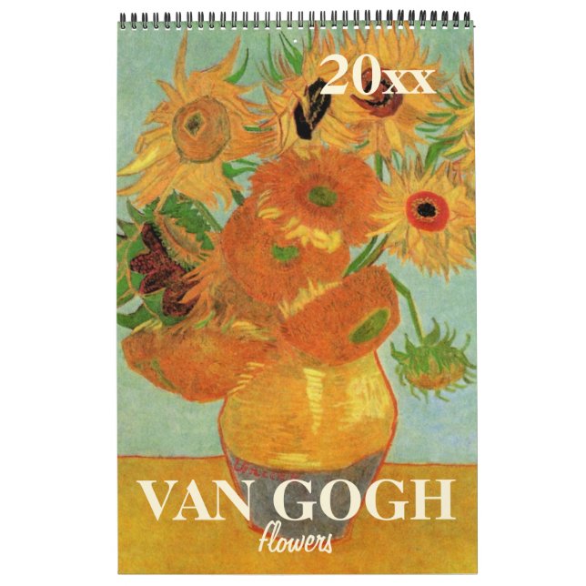 Van Gogh-Blume mit Sonnenblumen, Poppies, Ire Kalender (Titelbild)