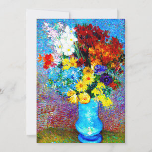 Van Gogh Blumen in einer blauen Vase Einladung