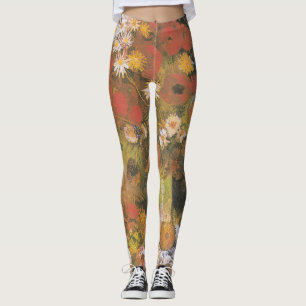 Van Gogh Blumenstilleben Rote Mohnblumen und Rosen Leggings