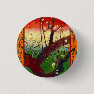 Van Gogh Blüten tragender Pflaumenbaum nach Hirosh Button