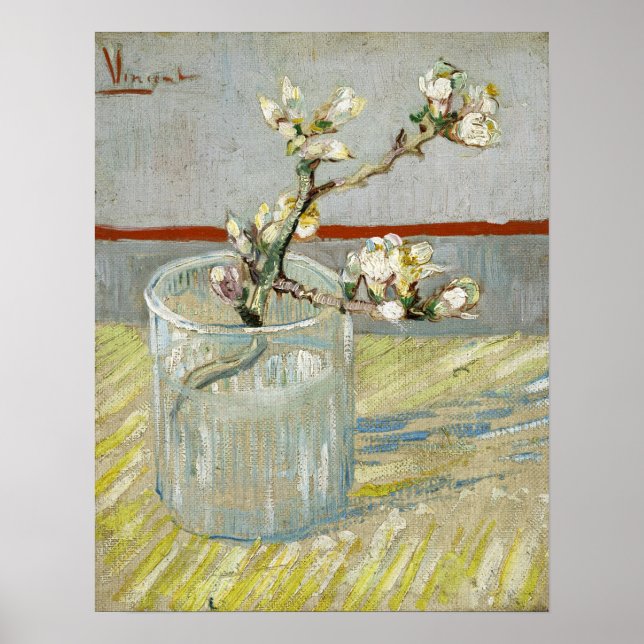 Van Gogh - Blütenlauge in einem Glas Poster (Vorne)