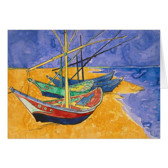 Van Gogh Boats Impressionismus Beach (Vorderseite (Horizontal))