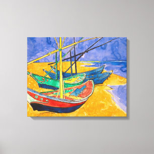 Van Gogh Boote Impressionismus Strand Leinwanddruck