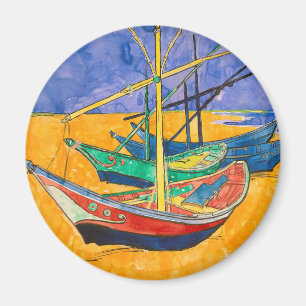Van Gogh Boote Impressionismus Strand Magnet