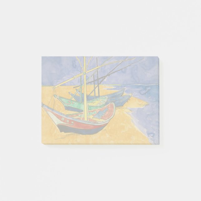 Van Gogh Boote Impressionismus Strand Post-it Klebezettel (Vorderseite)