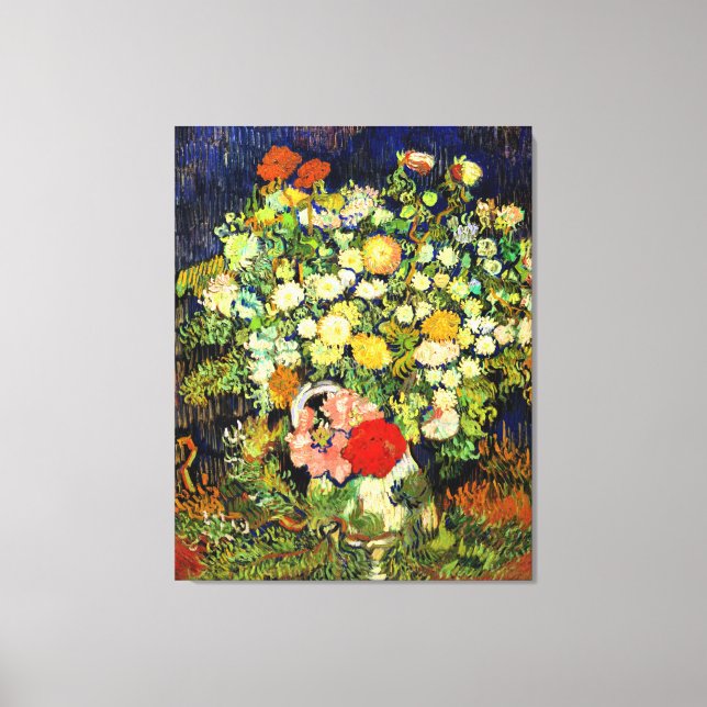 Van Gogh - Bouquet der Blume in einer Vase Leinwanddruck (Vorderseite)