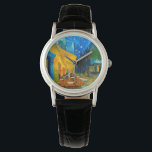 Van Gogh Café Terrasse am Abend Armbanduhr<br><div class="desc">Besuchen Sie das Ölabyrinth Café Terrace von Vincent van Gogh (1888). Gelbe Sterne malen den blauen Nachthimmel über einem Café im Freien in Frankreich. Ein wunderbares Geschenk für die Fans von Post-Impressionismus und niederländischer Kunst.</div>