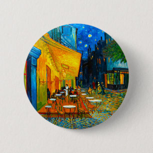 Van Gogh Café Terrasse am Abend Button