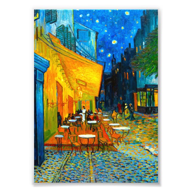Van Gogh Café Terrasse am Abend Fotodruck (Vorne)