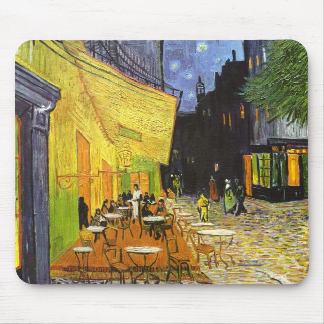 Van Gogh Café Terrasse am Abend Mousepad (Vorne)