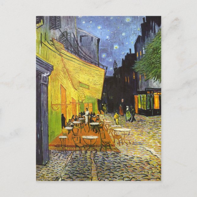 Van Gogh Cafe Terrasse am Abend Postkarte (Vorderseite)