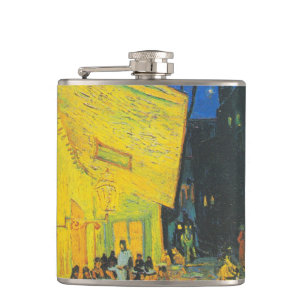 Van Gogh Café-Terrasse Französische Straßenszene Flachmann