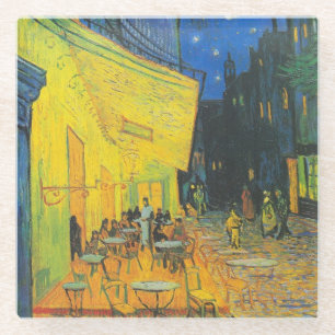 Van Gogh Cafe-Terrasse Französische Straßenszene Glasuntersetzer