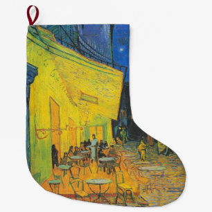 Van Gogh Cafe-Terrasse Französische Straßenszene Großer Weihnachtsstrumpf