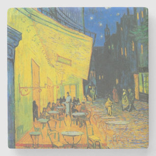 Van Gogh Cafe-Terrasse Französische Straßenszene Steinuntersetzer