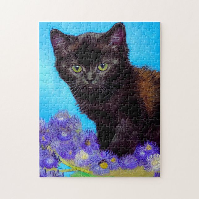 Van Gogh Cat und Blume (Vertikal)
