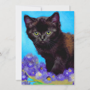 Van Gogh Cat und Blume Ankündigung
