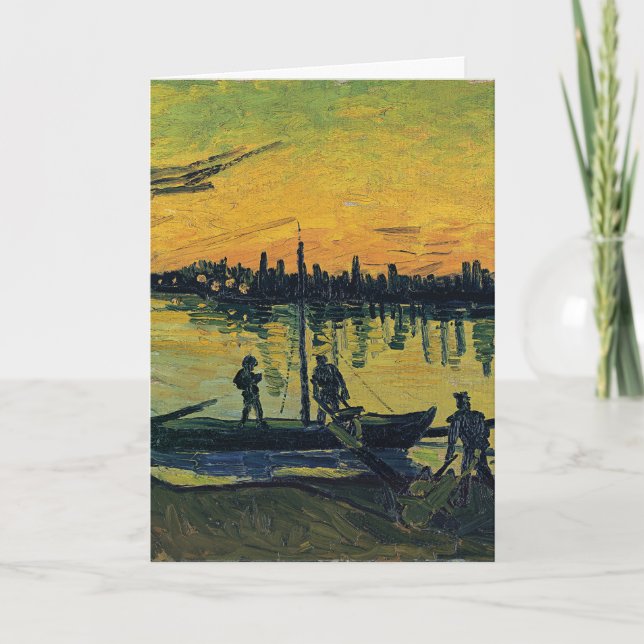 Van Gogh Coal Barges on the River Classic Painting Karte (Vorderseite)