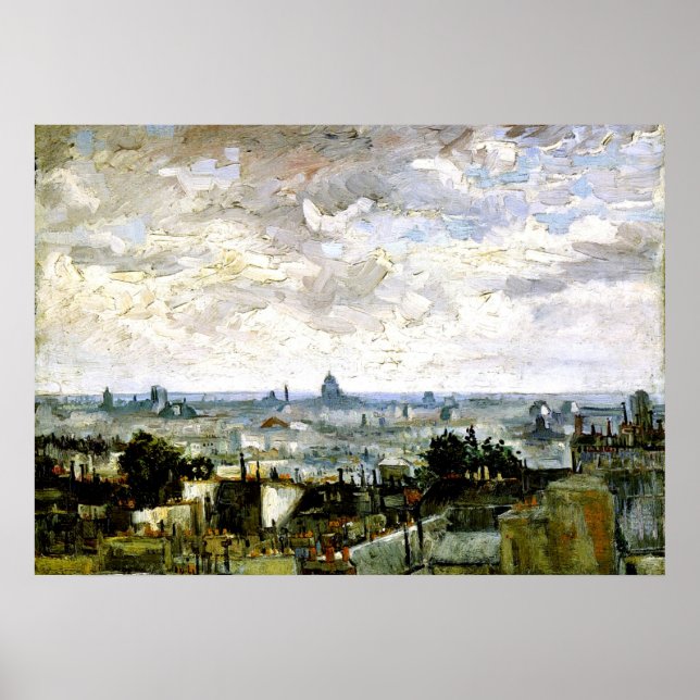Van Gogh - Dächer von Paris Poster (Vorne)