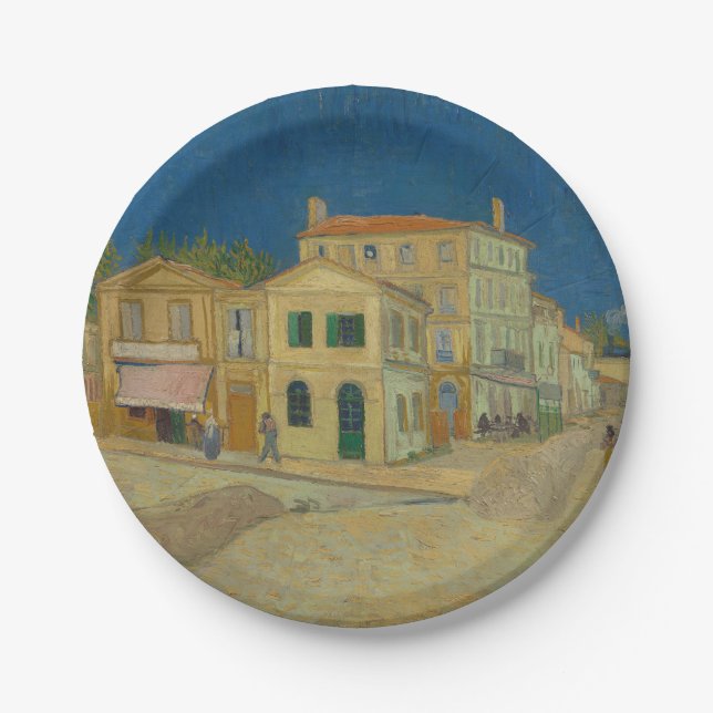 Van Gogh Das Gelbe Haus Pappteller (Vorderseite)