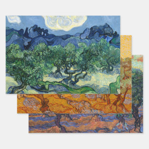Van Gogh Das Olive Trees Landschaftsbild Geschenkpapier Set