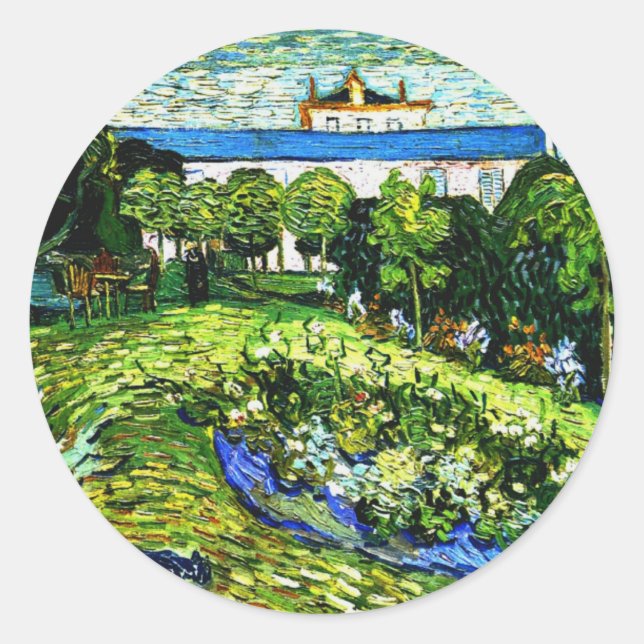 Van Gogh - Daubigny's Garden, Runder Aufkleber (Vorderseite)