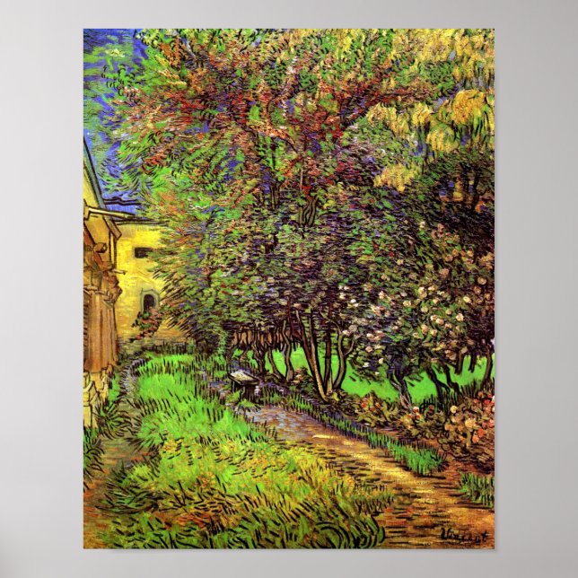 Van Gogh - Der Garten des Saint-Paul Hospital Poster (Vorne)