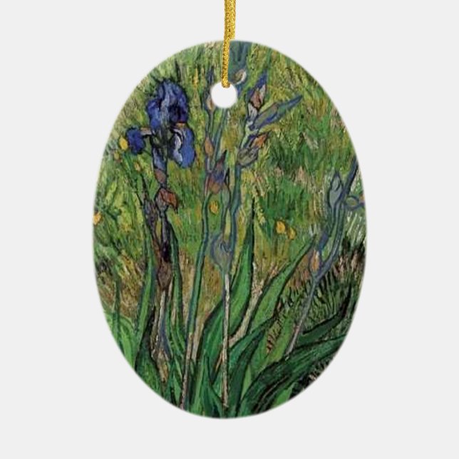 Van Gogh der Iris-Vintage Postenimpressionist Keramikornament (Vorne)