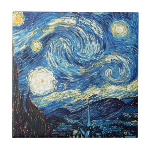 van gogh der sternennacht 1889 Vintage Kunst Fliese