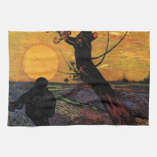 Van Gogh, der Vintage Bauer der Bauern Geschirrtuch (Horizontal)