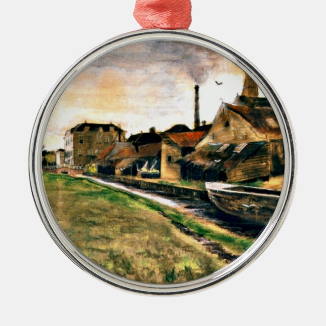 Van Gogh: Die Fabrik von Enthoven am Zieken Silbernes Ornament (Vorne)