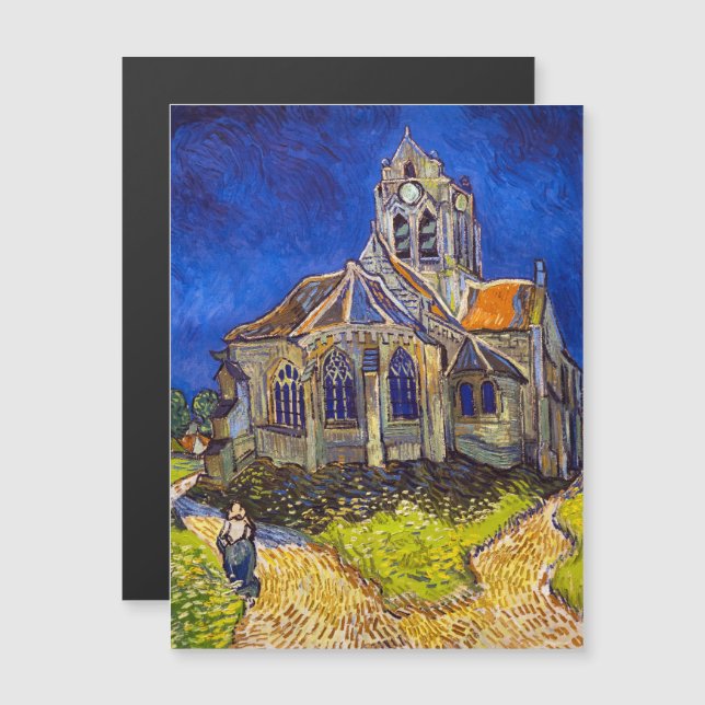 Van Gogh - Die Kirche auf der Magnetkarte von Auve (Vorne/Hinten)
