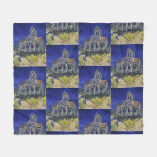 Van Gogh Die Kirche in Auvers Blauer Himmel Kunst Fleecedecke