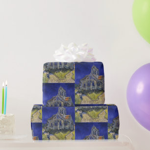 Van Gogh Die Kirche in Auvers Blauer Himmel Kunst Geschenkpapier