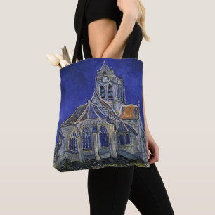 Van Gogh Die Kirche in Auvers Blauer Himmel Kunst Tasche