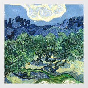 Van Gogh Die Olivenbäume Landschaftsmalerei Fensteraufkleber