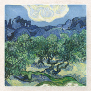 Van Gogh Die Olivenbäume Landschaftsmalerei Glasuntersetzer