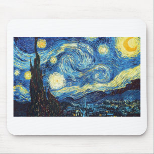 Van Gogh die starry Nacht1889 Vintage Kunst Mousepad