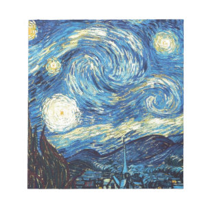 Van Gogh die starry Nacht1889 Vintage Kunst Notizblock
