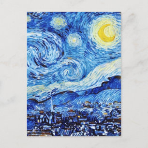 Van Gogh - Die Sternennacht - Weißes Weihnachten Postkarte